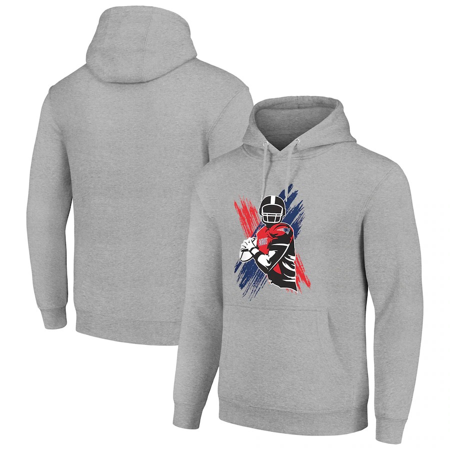 Men new england patriots grey 2024 NFL hoodie